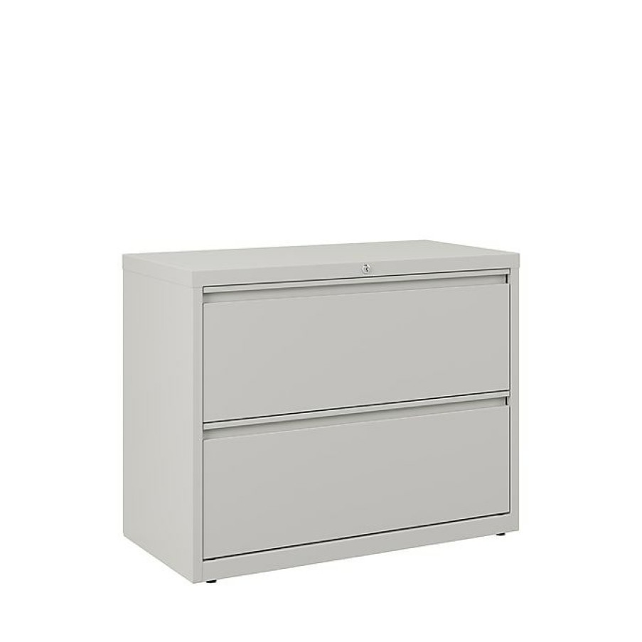 * Staples Commercial 2 File Drawers Lateral File Cabinet, Locking, Gray, Letter/Legal, 36 W (20298D)