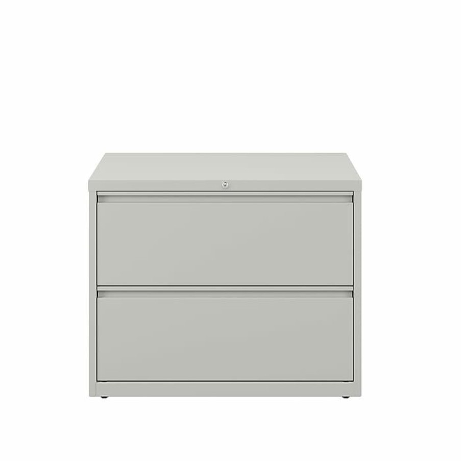 * Staples Commercial 2 File Drawers Lateral File Cabinet, Locking, Gray, Letter/Legal, 36 W (20298D)