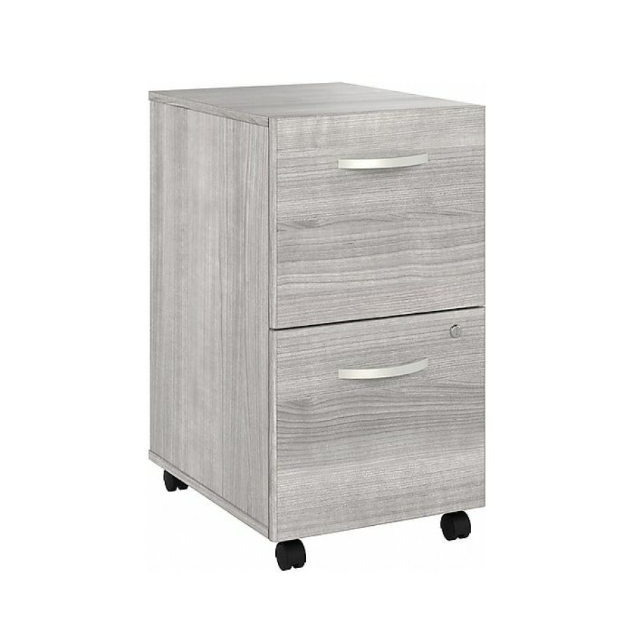 * Bush Business Furniture Hybrid 2-Drawer Mobile File Cabinet, Letter/Legal, Platinum Gray, 20 , (Hyf116Pgsu-Z)