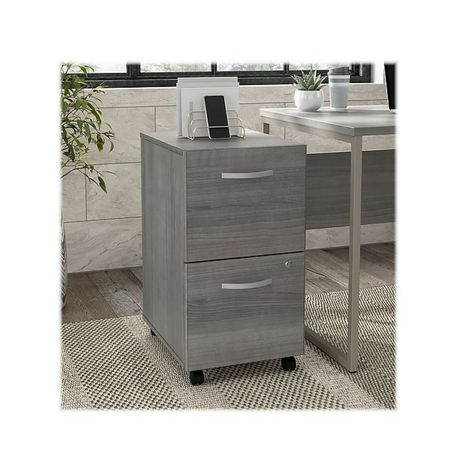 * Bush Business Furniture Hybrid 2-Drawer Mobile File Cabinet, Letter/Legal, Platinum Gray, 20 , (Hyf116Pgsu-Z)