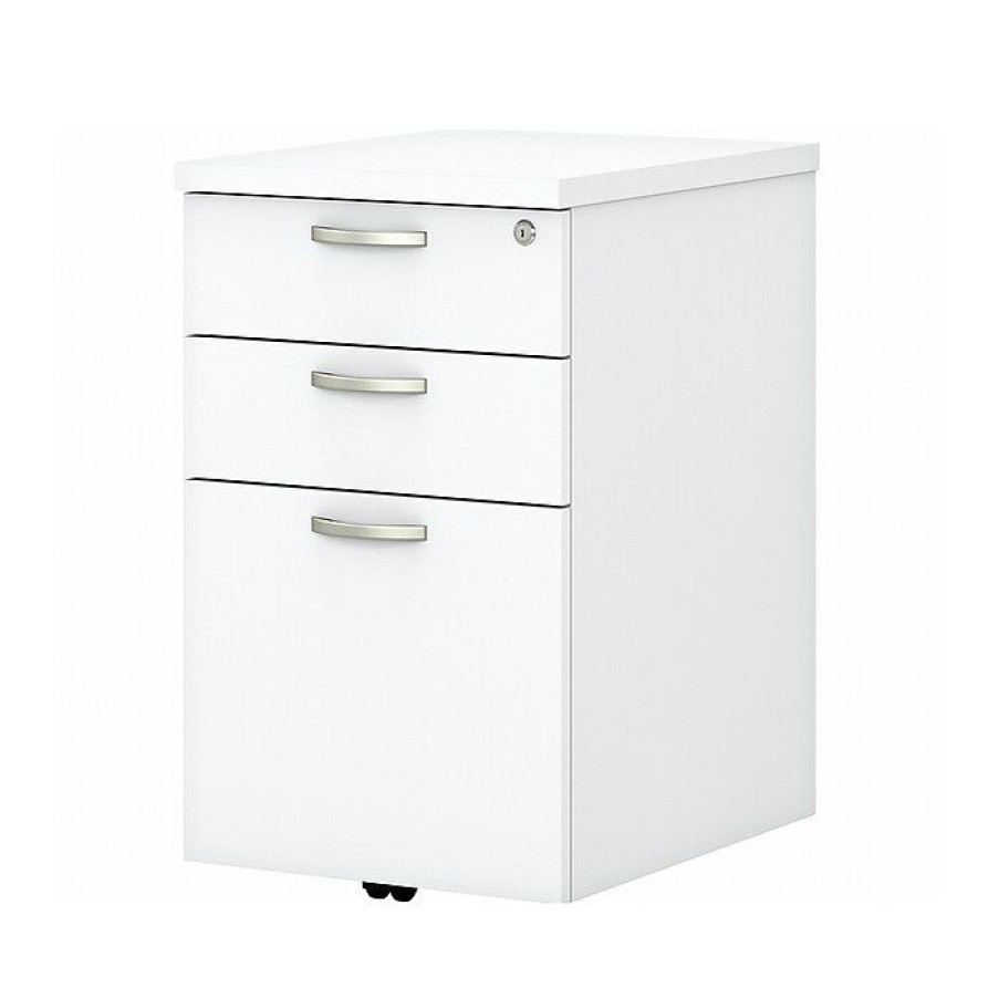 * Bush Business Furniture Easy Office 3-Drawer Vertical File Cabinet, Locking, Letter/Legal, Pure White, 20 (Eof116Wh-03)