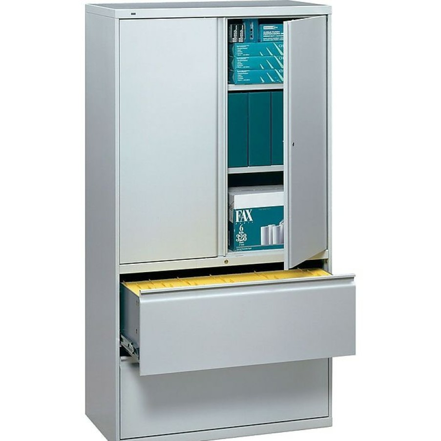 * Hon 700 Series 2 Drawer Lateral File Cabinet W/Roll-Out & Posting Shelves, Light Grey, Letter/Legal, 36 W (Hon785Lsq)