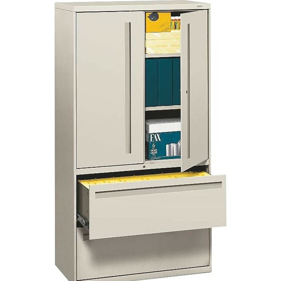 * Hon 700 Series 2 Drawer Lateral File Cabinet W/Roll-Out & Posting Shelves, Light Grey, Letter/Legal, 36 W (Hon785Lsq)