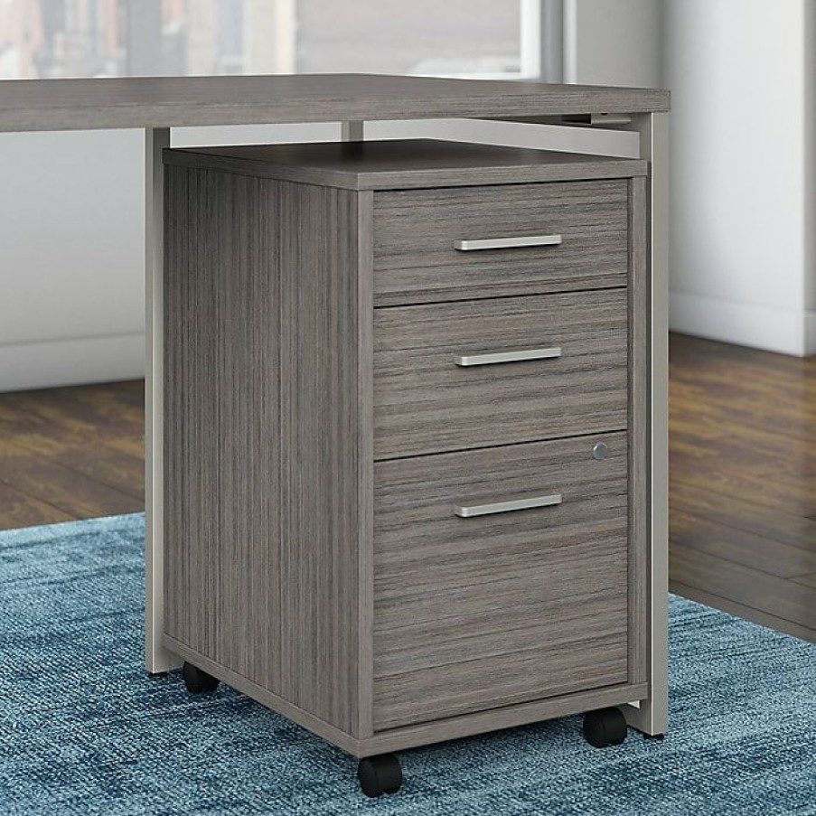 * Office By Kathy Ireland Method 3 Drawer Mobile File Cabinet Assembled, Cocoa (Ki70103Su)