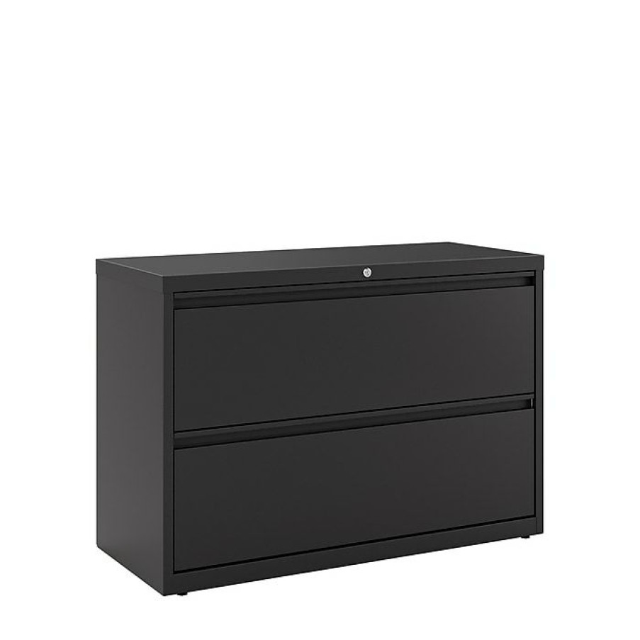 * Staples Commercial 2 File Drawers Lateral File Cabinet, Locking, Black, Letter/Legal, 42.13 W (20060D)