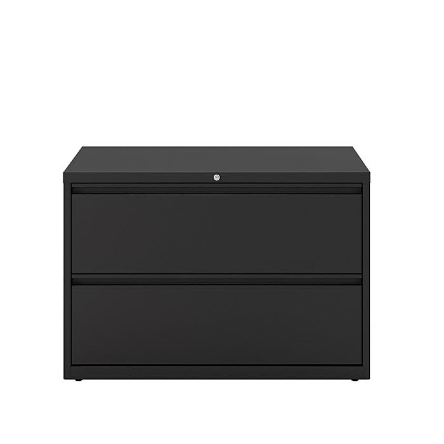 * Staples Commercial 2 File Drawers Lateral File Cabinet, Locking, Black, Letter/Legal, 42.13 W (20060D)