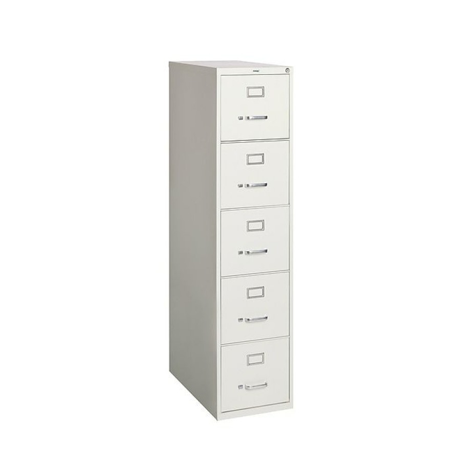 * Staples 5 File Drawers Vertical File Cabinet, Locking, Gray, Letter, 26.5 D (21918D)