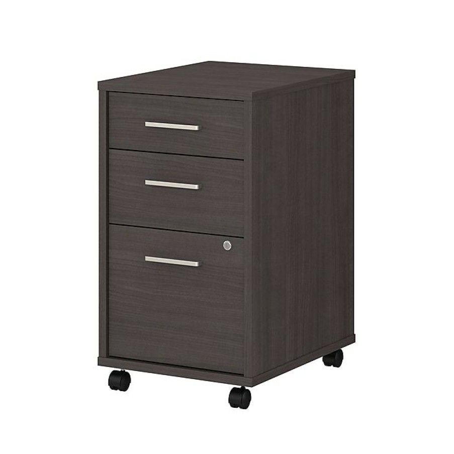 * Office By Kathy Ireland Method 3-Drawer Vertical File Cabinet, Locking, Letter/Legal, Storm Gray, 19.76 (Ki70403Su)