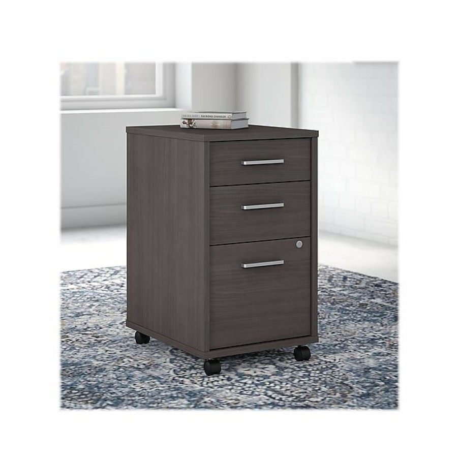 * Office By Kathy Ireland Method 3-Drawer Vertical File Cabinet, Locking, Letter/Legal, Storm Gray, 19.76 (Ki70403Su)