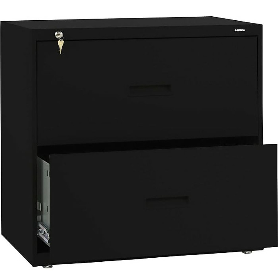 * Hon Lateral File, 2 Drawers, Molded Pull, 30 W, Black Finish (Bsx432Lp)