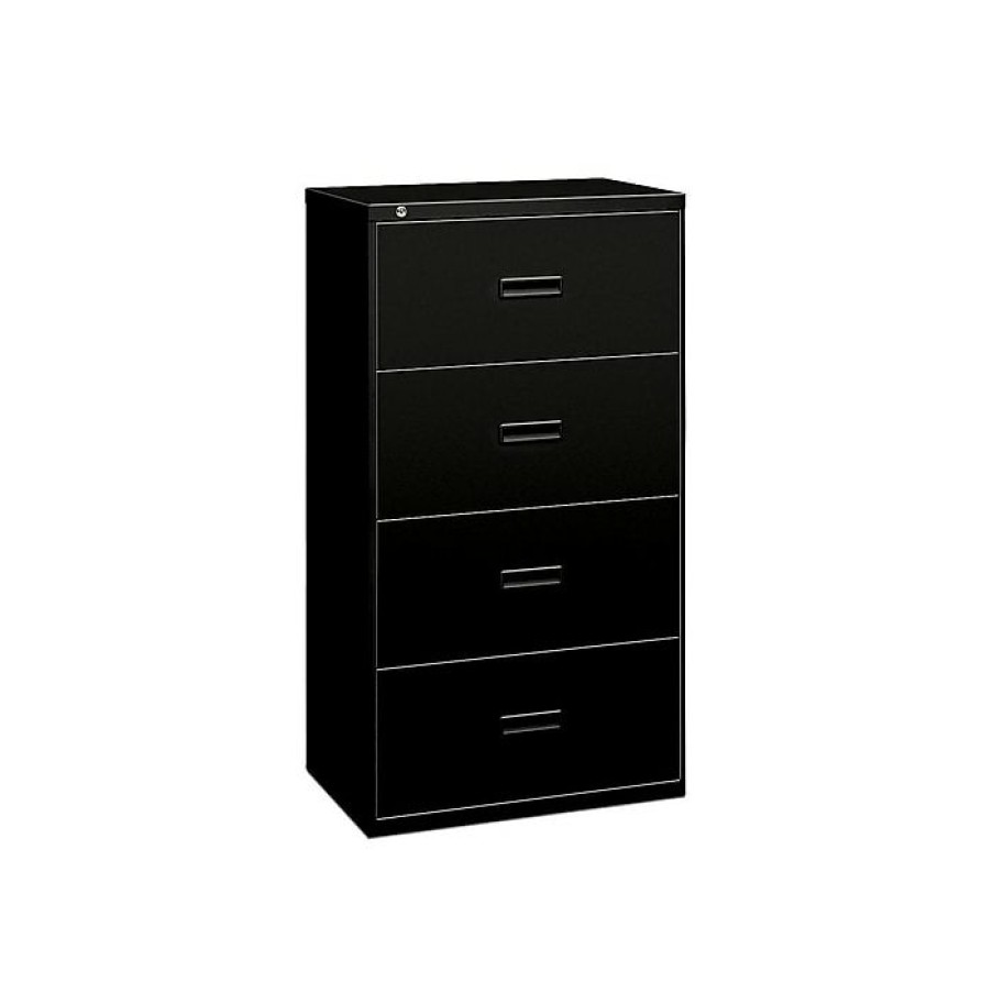 * Hon Lateral File, 4 Drawers, Molded Pull, 36 W, Black Finish (Bsx484Lp)