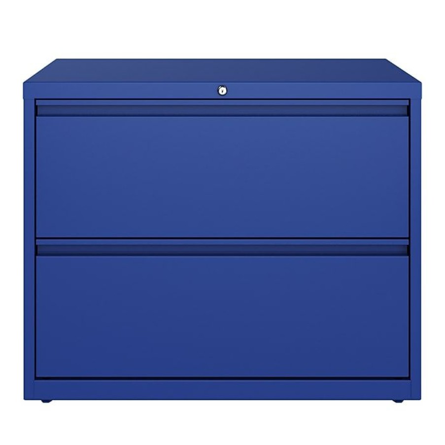 * Hirsh Hl10000 Series 2-Drawer Lateral File Cabinet, Locking, Letter/Legal, Classic Blue, 36 (24250)