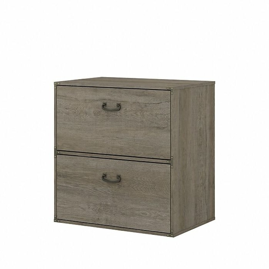 * Kathy Ireland Home By Bush Furniture Ironworks 2-Drawer Lateral File Cabinet, Letter/Legal, Restored Gray, 30 (Ki50304-03)