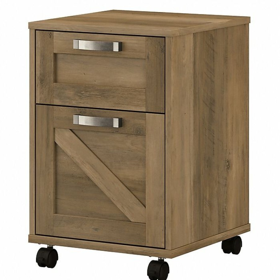 * Kathy Ireland Home By Bush Furniture 2-Drawer Vertical File Cabinet, Mobile, Letter/Legal, Reclaimed Pine, 17