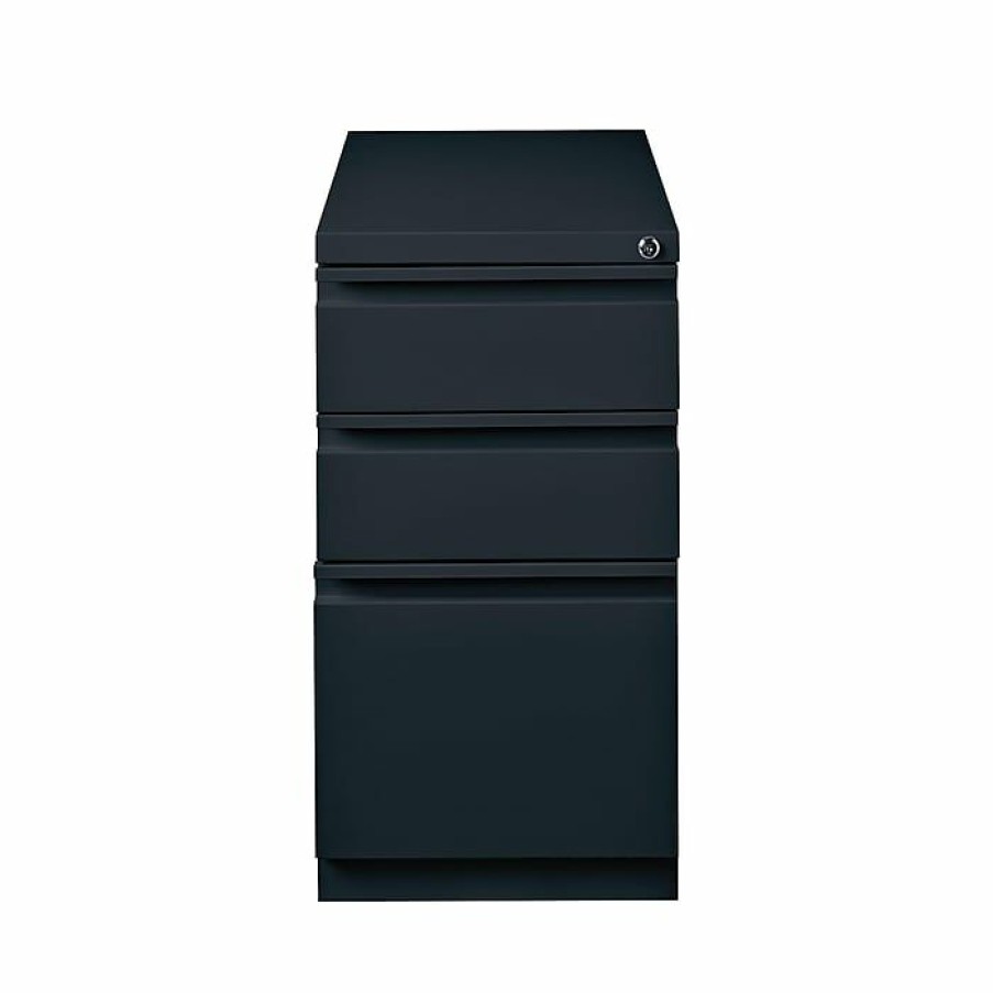 * Staples 3-Drawer Vertical File Cabinet, Locking, Black, Letter, 22.88 D (25170D)