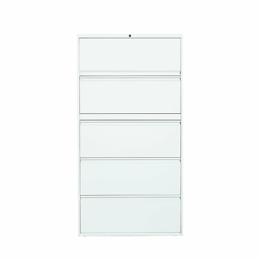 * Global 1900 Plus Series 5-Drawer Vertical File Cabinet, Locking, Letter, Designer White, 19.25 (Td1936P5F12Dwt)