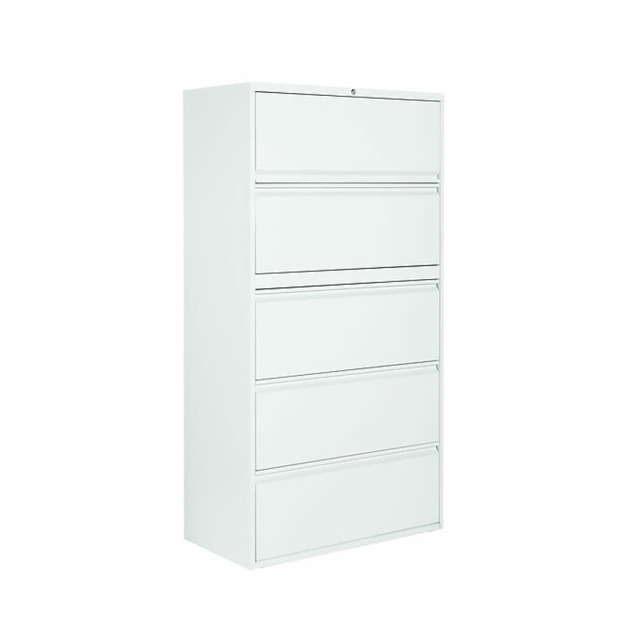 * Global 1900 Plus Series 5-Drawer Vertical File Cabinet, Locking, Letter, Designer White, 19.25 (Td1936P5F12Dwt)