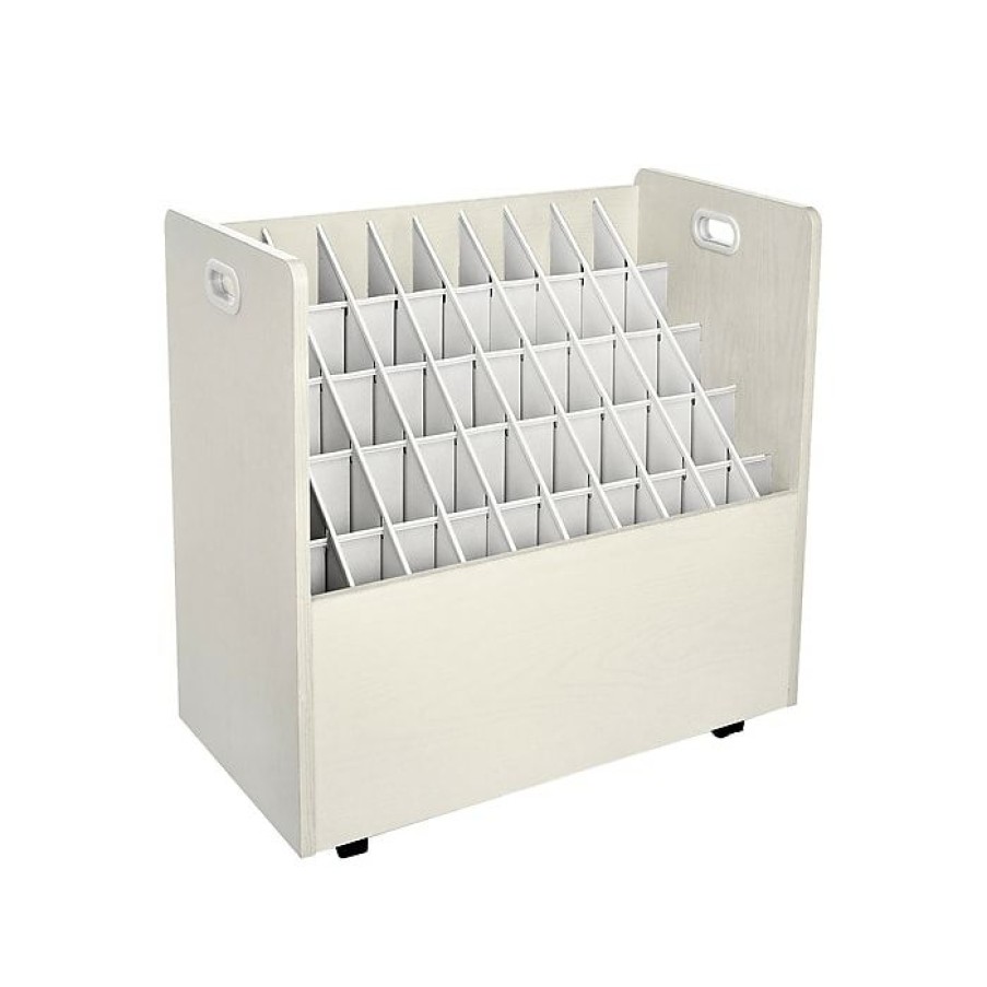 * Adiroffice 50-Slot Roll File Cabinet, Mobile, White, 30 , 2/Pack (626-Whi-2Pk)