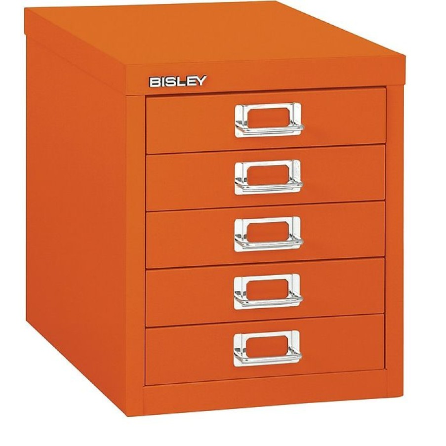 * Bindertek Bisley Five Drawer Steel Multidrawer, Orange, Letter/A4 (Md5-Or)