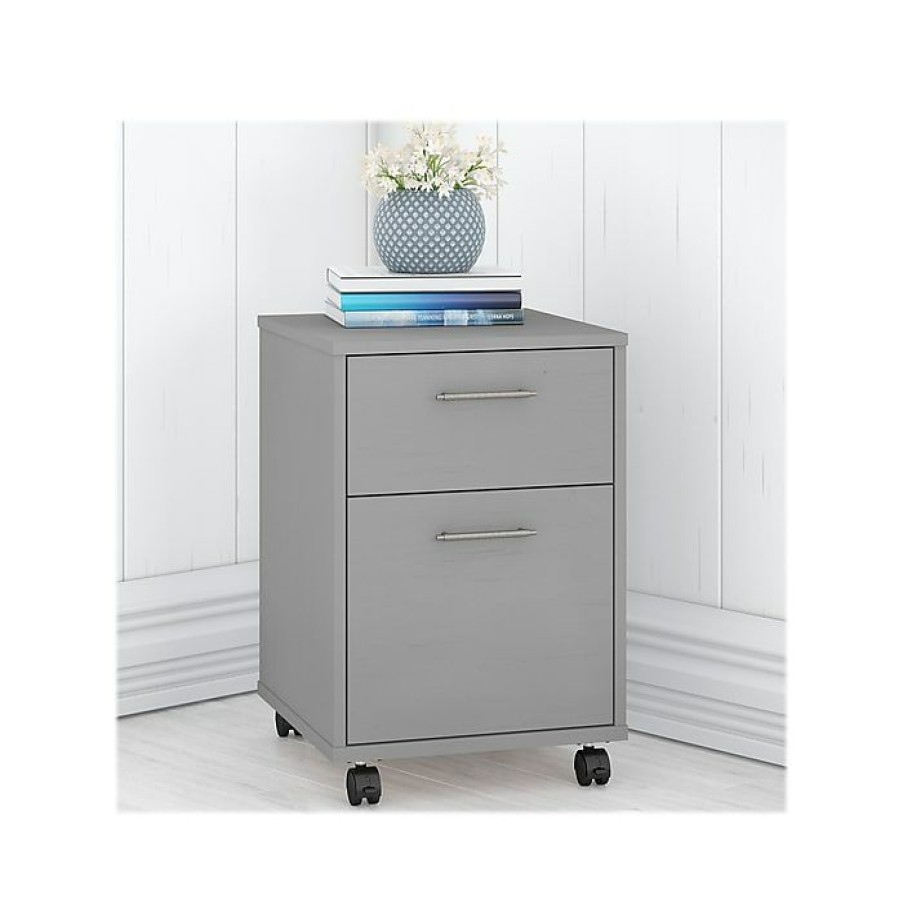 * Bush Furniture Key West 2-Drawer Mobile File Cabinet, Letter/Legal, Cape Cod Gray, 15.51 (Kwf116Cg-03)