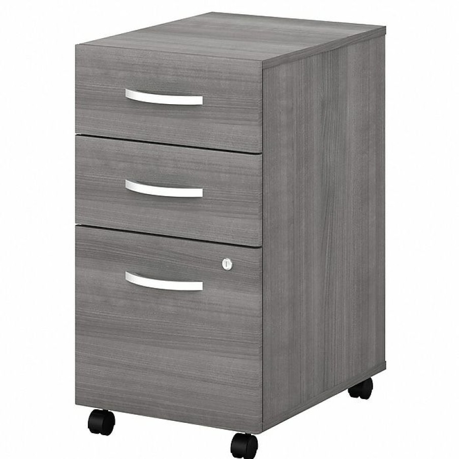 * Bush Business Furniture Studio C 3 Drawer Mobile File Cabinet, Platinum Gray (Scf216Pgsu)