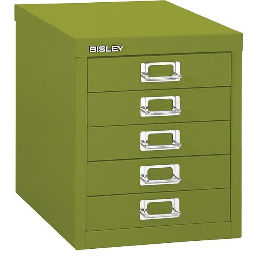 * Bindertek Bisley Five Drawer Steel Multidrawer, Green, Letter/A4 (Md5-Gr)