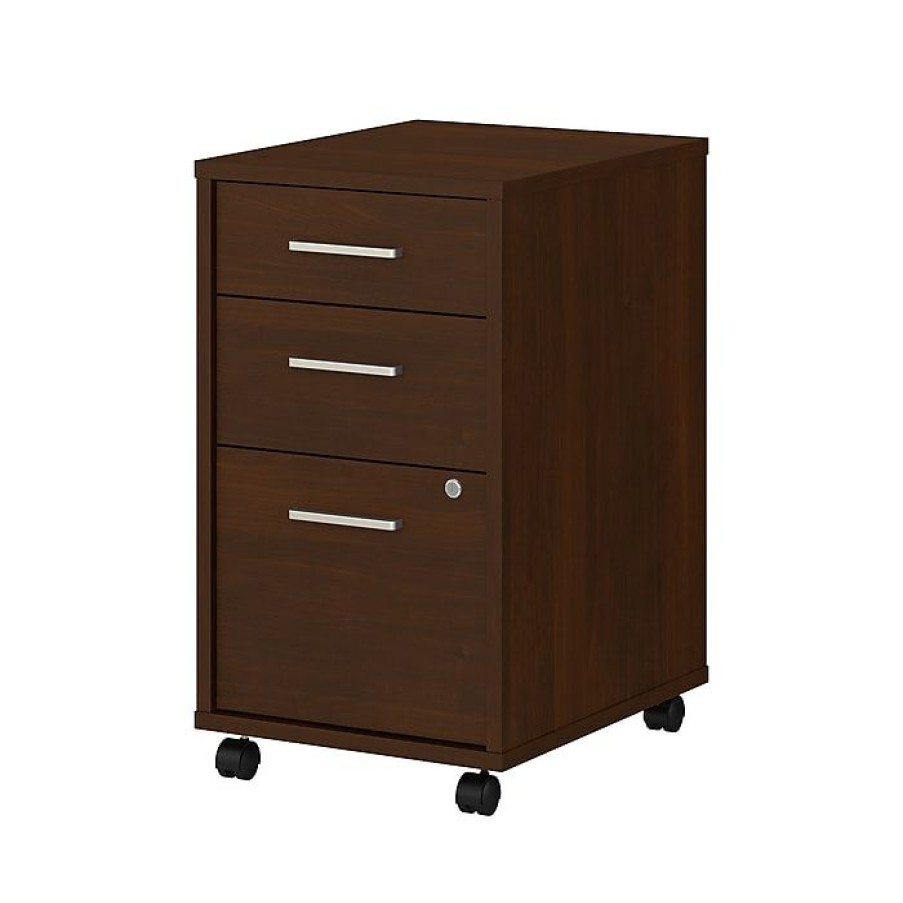 * Office By Kathy Ireland Method 3-Drawer Vertical File Cabinet, Locking, Letter/Legal, Century Walnut, 19.76 (Ki70503Su)