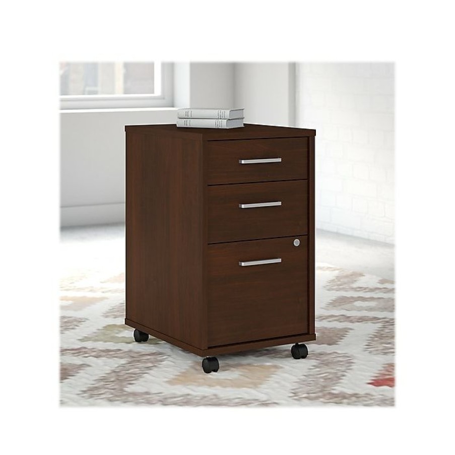 * Office By Kathy Ireland Method 3-Drawer Vertical File Cabinet, Locking, Letter/Legal, Century Walnut, 19.76 (Ki70503Su)