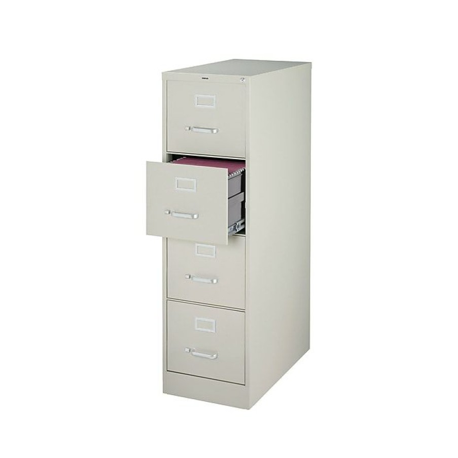 * Staples Commercial 4 File Drawer Vertical File Cabinet, Locking, Putty/Beige, Letter, 26.5 D (13443D)