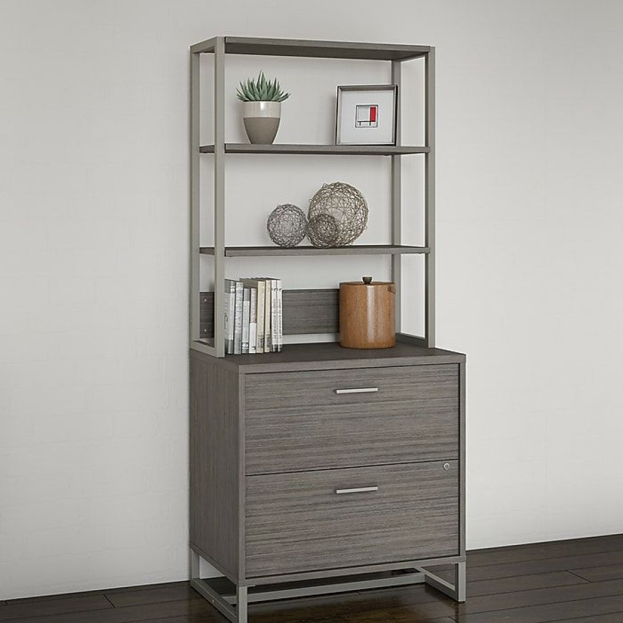 * Office By Kathy Ireland Method Lateral File Cabinet With Hutch, Cocoa (Mth012Cosu)