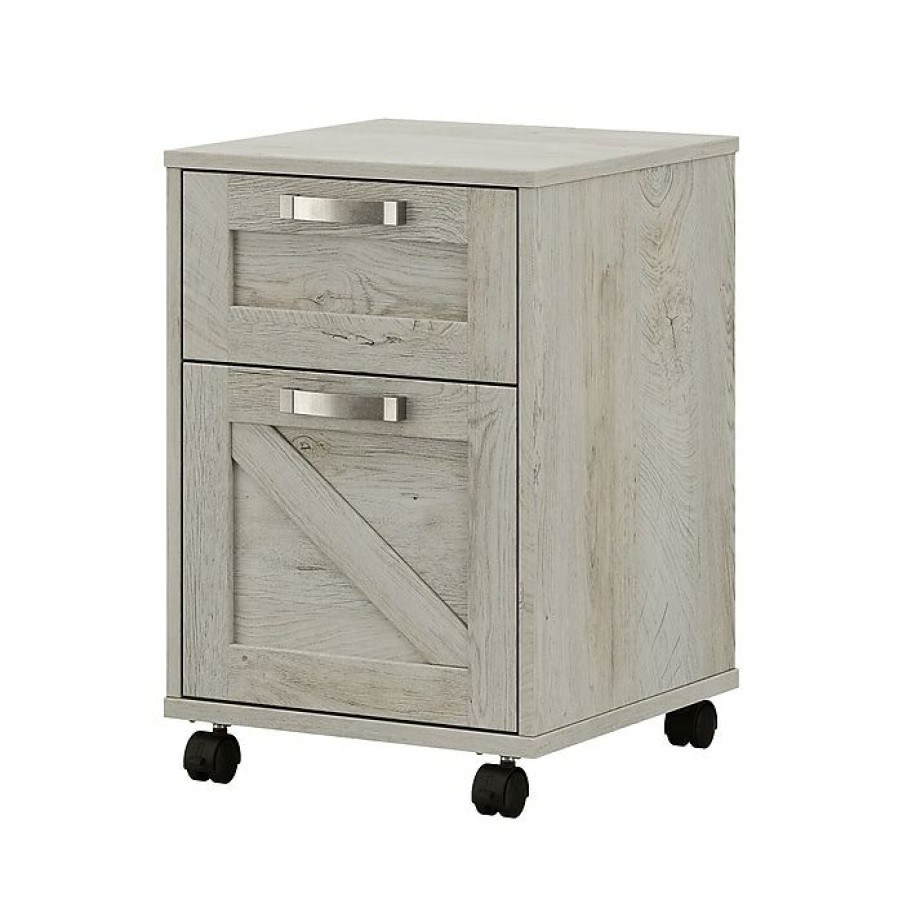 * Kathy Ireland Home By Bush Furniture 2-Drawer Vertical File Cabinet, Mobile, Letter/Legal, Cottage White, 17