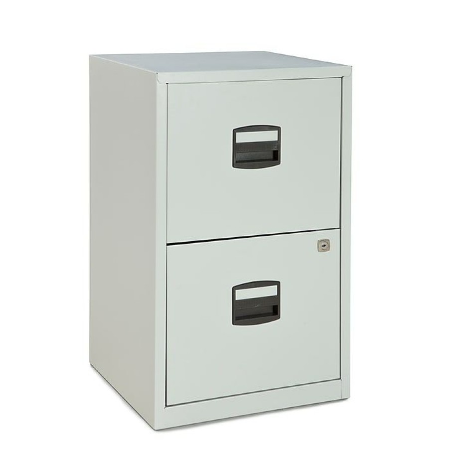 * Bisley 2-Drawer Steel Vertical File Cabinet, Light Gray, Letter/A4 (File2-Lg)