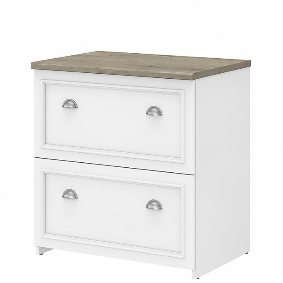 * Bush Furniture Fairview 2-Drawer Lateral File Cabinet, Letter/Legal, Shiplap Gray/Pure White, 29.57 (Wc53681-03)