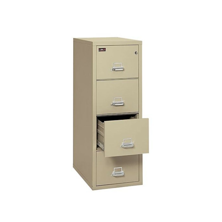 * Fireking 2 Hour Rated 4-Drawer Vertical File Cabinet, Fire Resistant, Letter, Beige, 31.19 D (4-1956-2Pa)