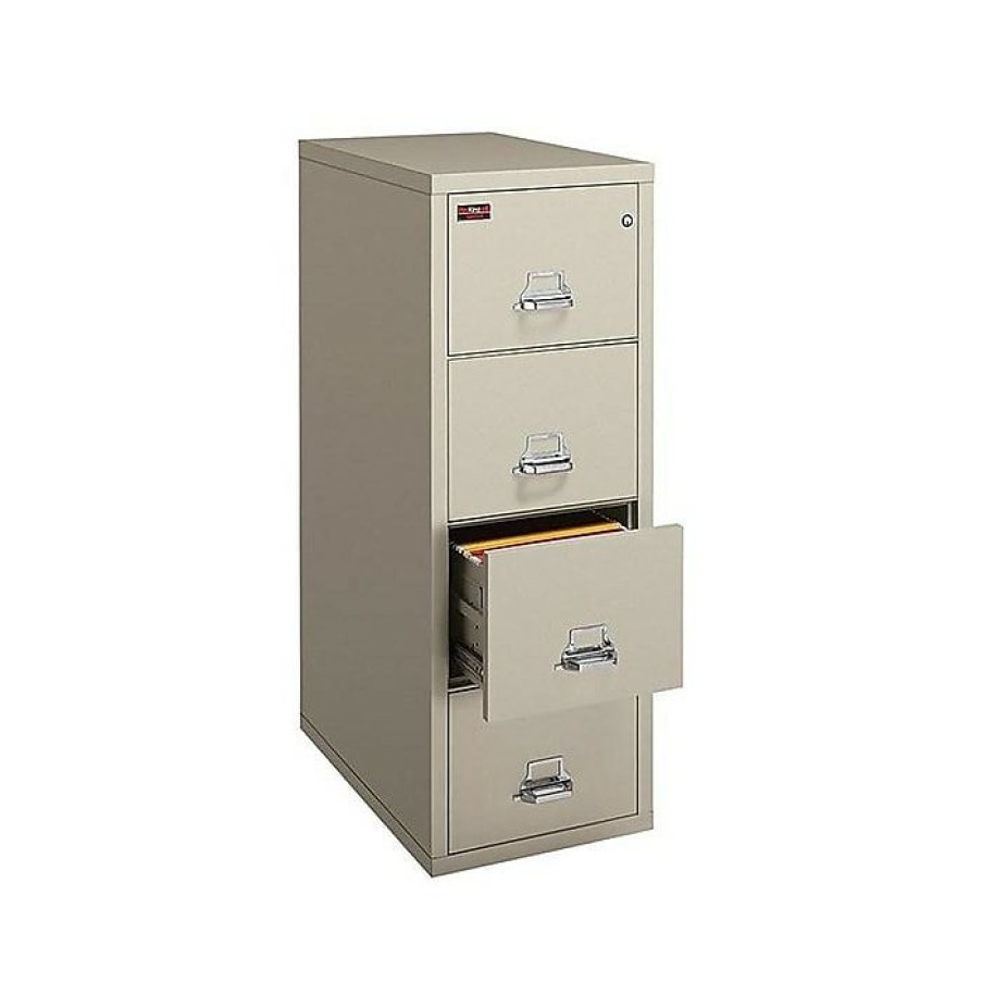 * Fireking 2 Hour Rated 4-Drawer Vertical File Cabinet, Fire Resistant, Letter, Beige, 31.19 D (4-1956-2Pa)