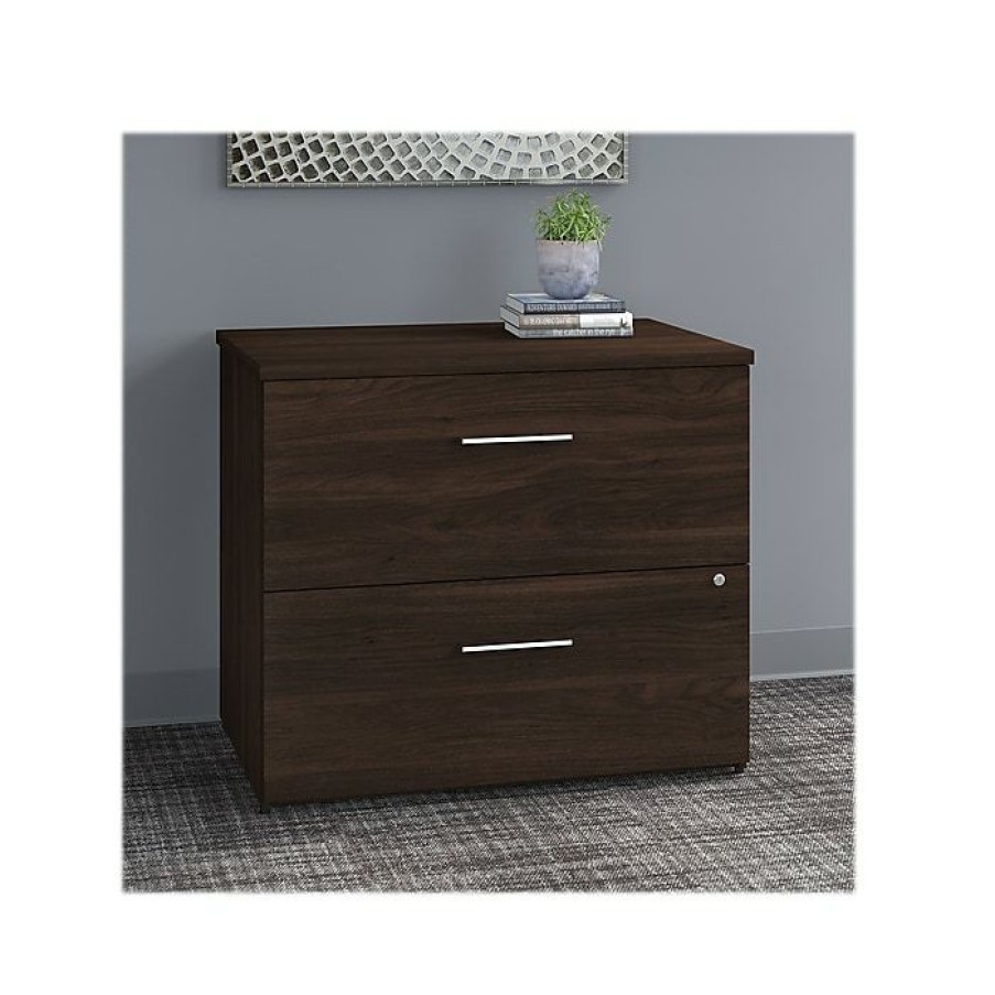 * Bush Business Furniture Office 500 2-Drawer Lateral File Cabinet, Letter/Legal, Black Walnut, 35.67 (Off136Bwsu)