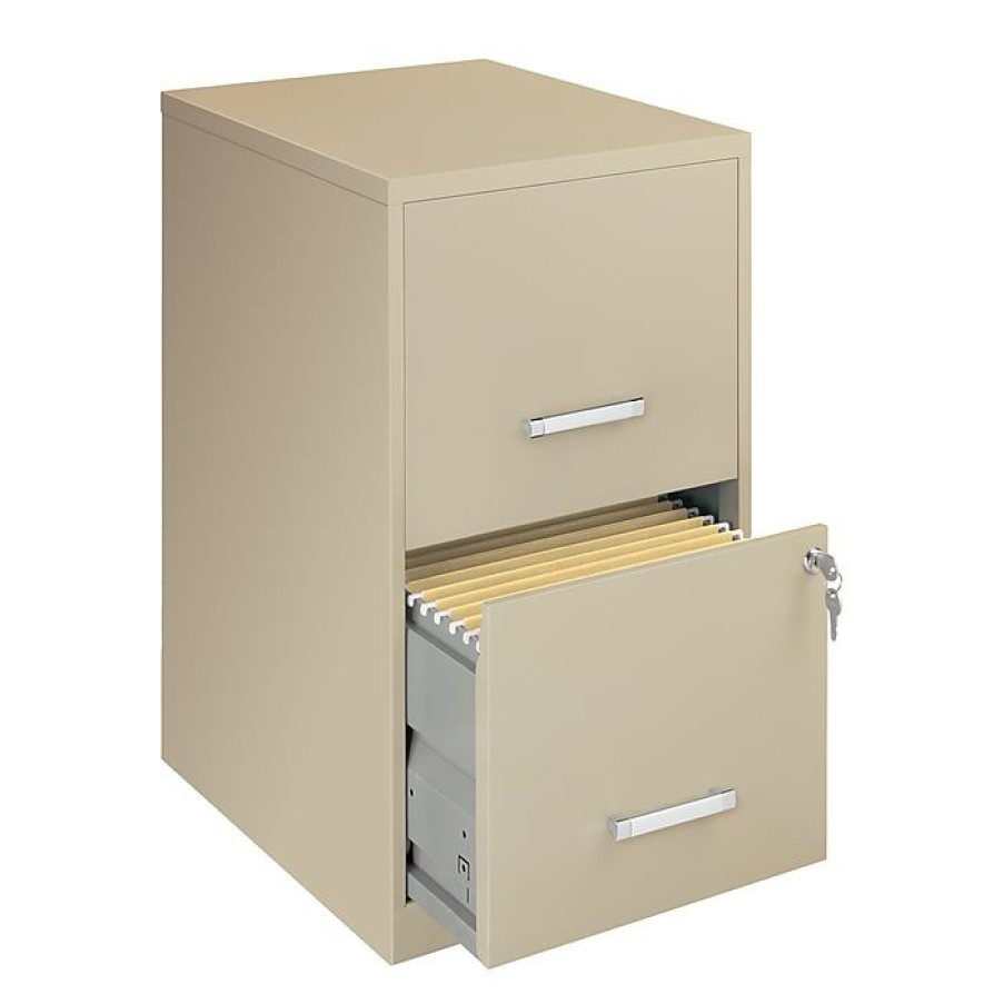 * Office Designs 2 Drawer Vertical File Cabinet, Putty/Beige, Letter, 18"D (17369)