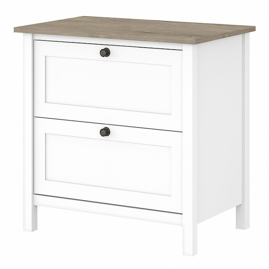 * Bush Furniture Mayfield 2-Drawer Lateral File Cabinet, Letter/Legal, Pure White/Shiplap Gray, 30.79 (Maf131Gw2-03)