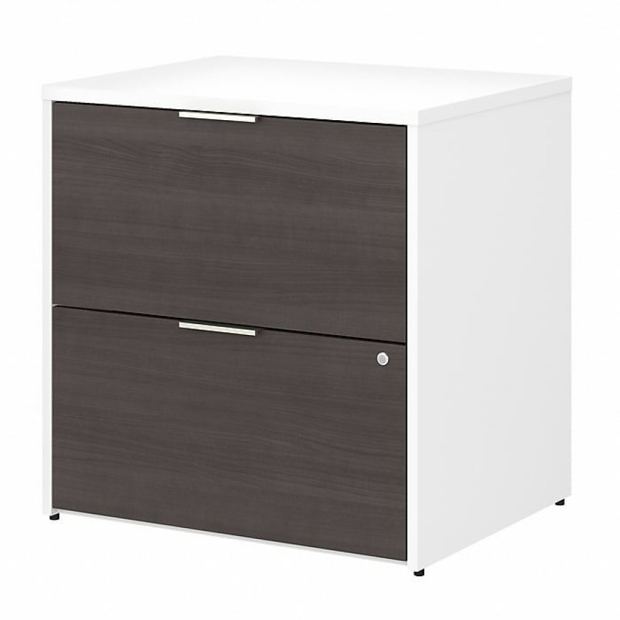 * Bush Business Furniture Jamestown 2-Drawer Lateral File Cabinet, Locking, Letter/Legal, Storm Gray/White, 29.72 (Jtf130Sgwhsu)