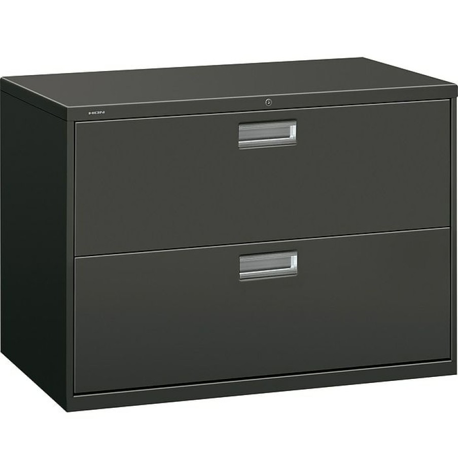 * Hon Brigade 600 Series Lateral File Cabinet, A4/Legal/Letter, 2-Drawer, Charcoal, 42 W