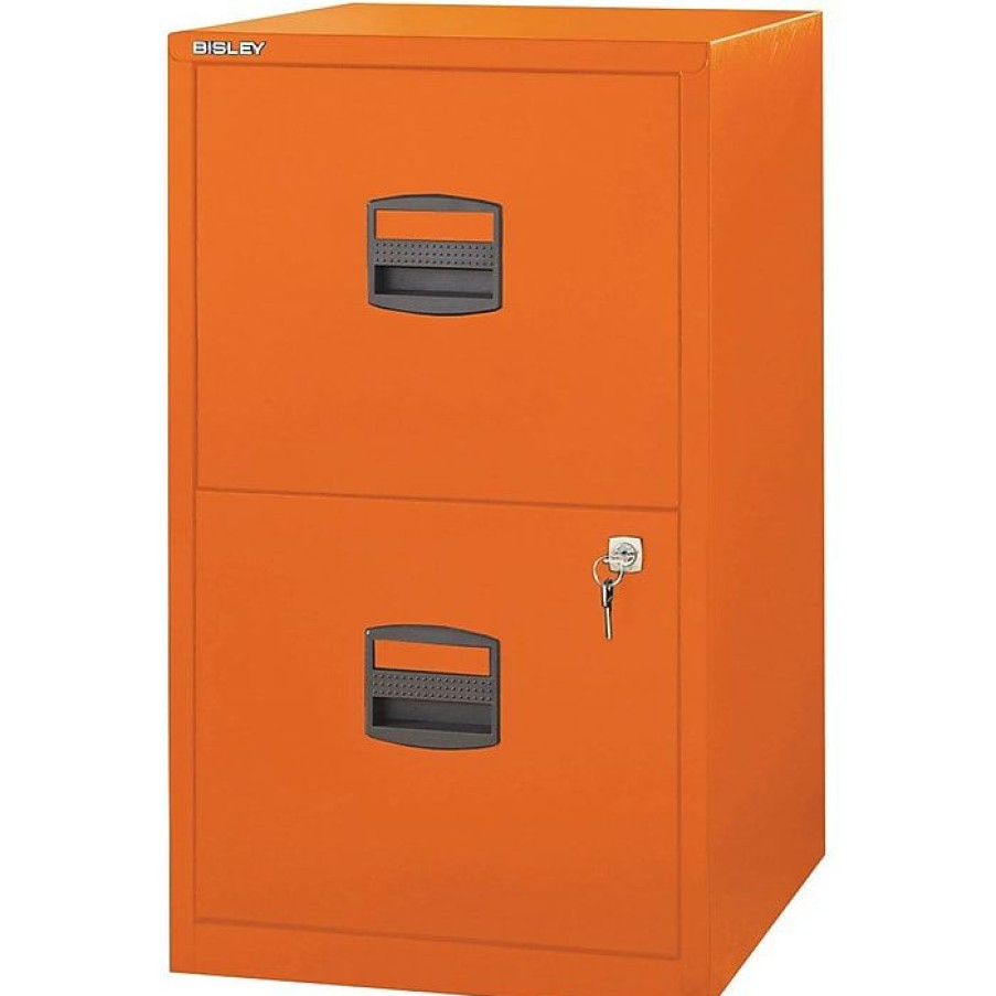 * Bisley 2 Drawer Vertical File, Orange, Letter, 17"W (File2-Or)