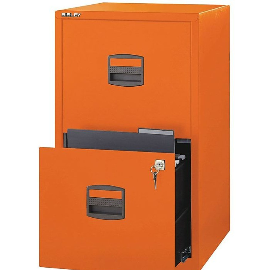 * Bisley 2 Drawer Vertical File, Orange, Letter, 17"W (File2-Or)