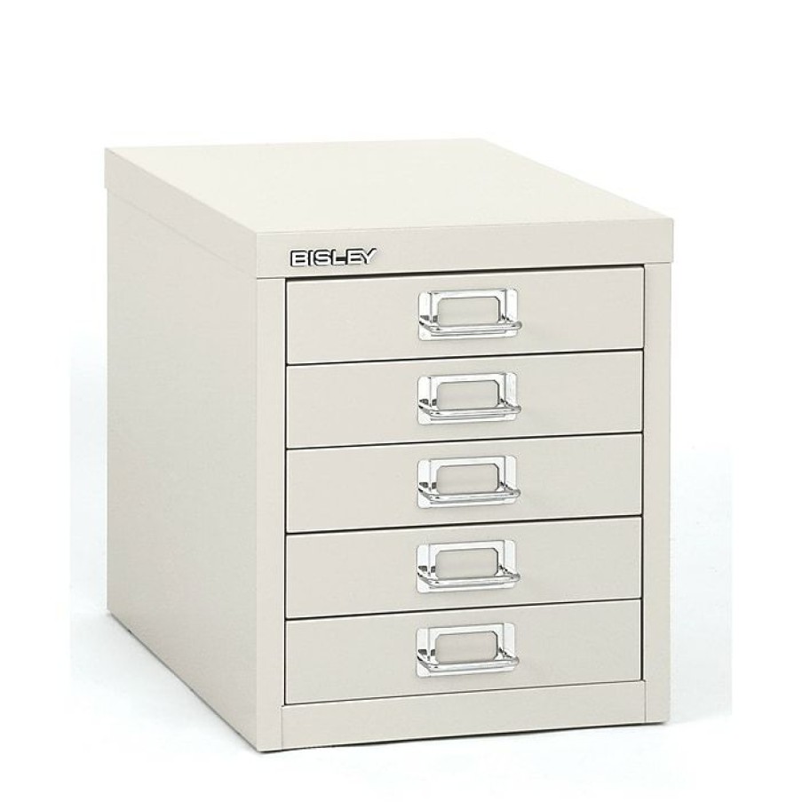 * Bisley 5-Drawer Steel Desktop Vertical File Cabinet, White, Letter/A4 (Md5-Wh)