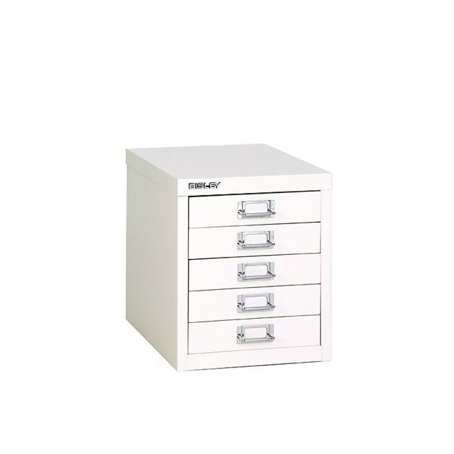 * Bisley 5-Drawer Steel Desktop Vertical File Cabinet, White, Letter/A4 (Md5-Wh)