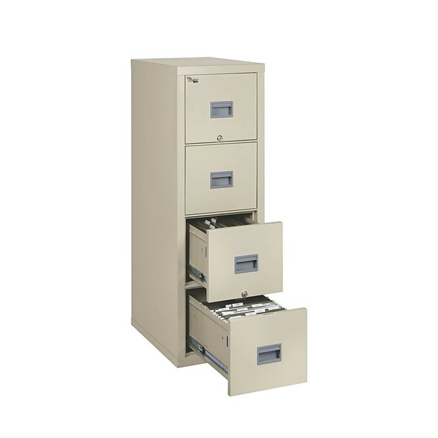 * Fireking Patriot 4-Drawer Vertical File Cabinet, Fire Resistant, Letter/Legal, Parchment, 25 D (4P1825-Cpa)