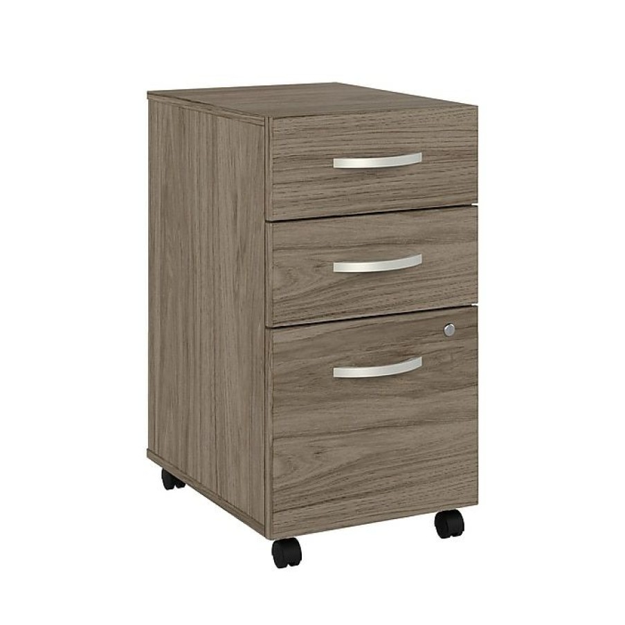 * Bush Business Furniture Hybrid 3-Drawer Mobile File Cabinet, Letter/Legal, Modern Hickory, 20 (Hyf216Mhsu-Z)