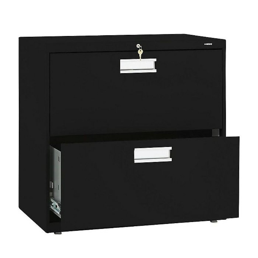 * Hon Brigade 600 Series 2-Drawer Lateral File Cabinet, Locking, Letter/Legal, Black, 30 W (H672.L.P)