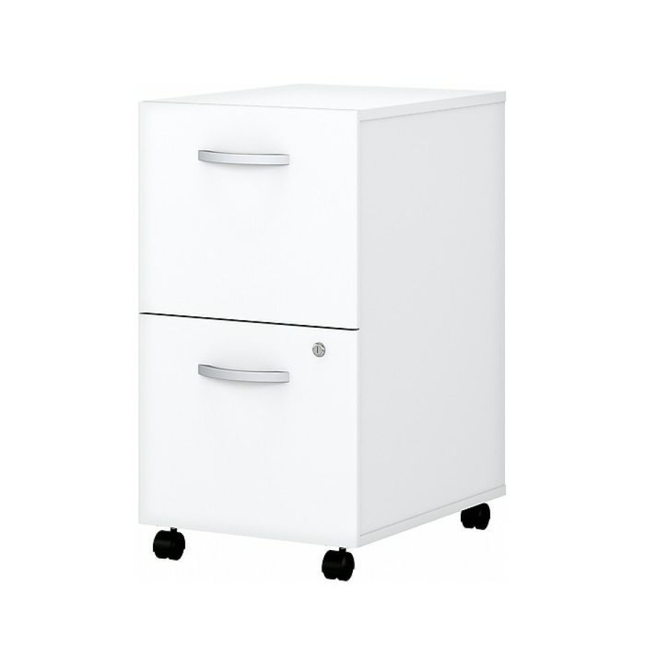 * Bush Business Furniture Easy Office 2-Drawer Vertical File Cabinet, Locking, Letter/Legal, Pure White, 20 (Eo108Whsu)