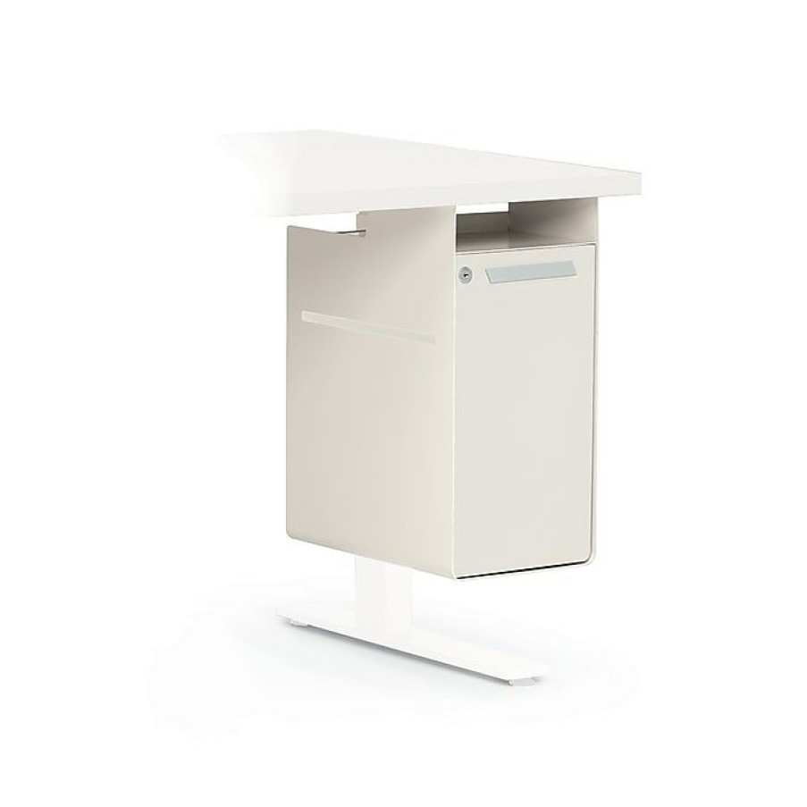 * Asap Allsteel Radii Hinged Undermount File Cabinet, White (Aufh15N002)