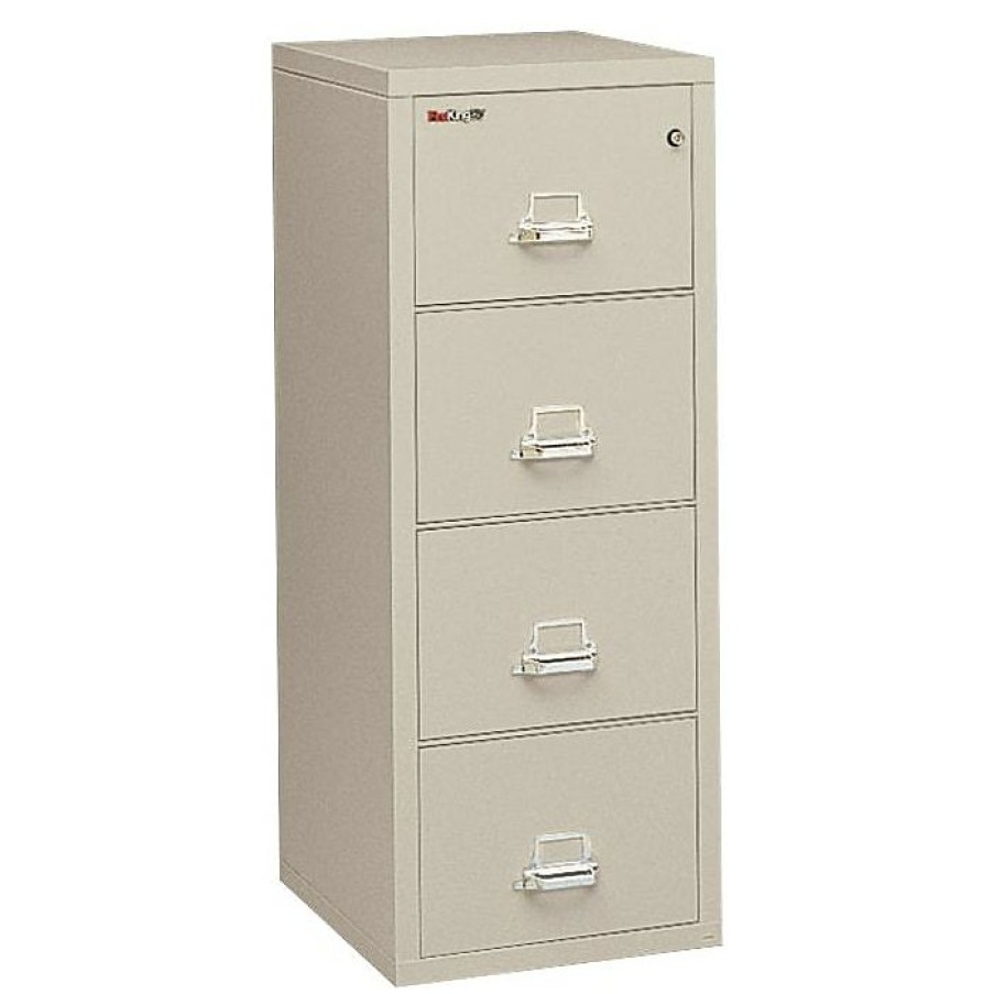 * Fireking Vertical File Cabinet, 4-Drawer, Parchment, 57 H X 21 5/16 W X 32 1/16 D